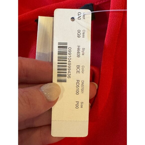 J Crew Shirt Women 00 Petite Red Crepe Lana Tiered Bell Sleeve Blouse NWT Preppy - Picture 11 of 14